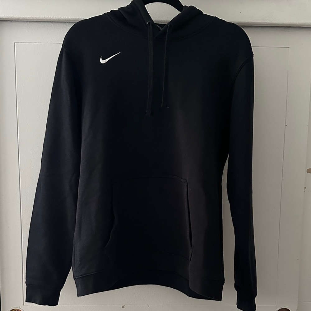 Nike Men's Black Hoodie with White Logo